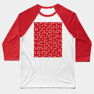 Curves on Red Background Tiles Baseball T-Shirt